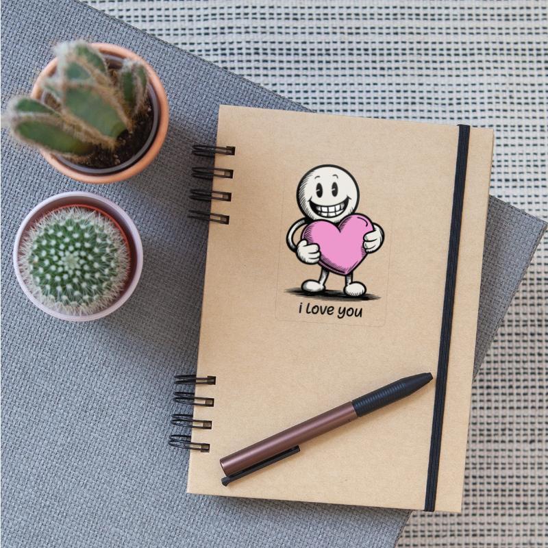 Stick Figure with Heart I LOVE YOU