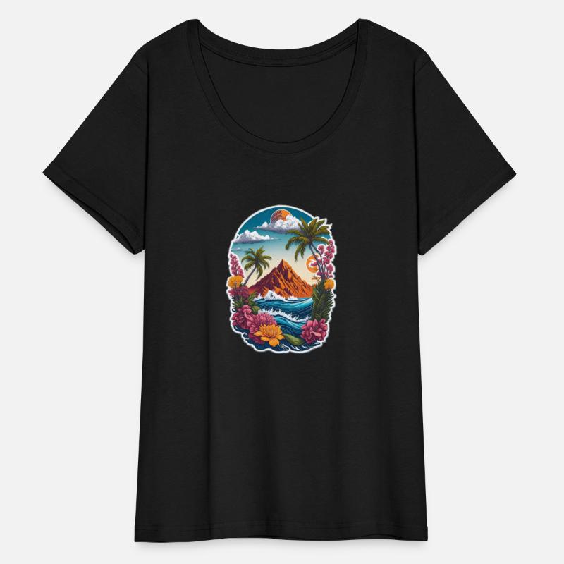 sticker artwork of t shirt graphic plam tree