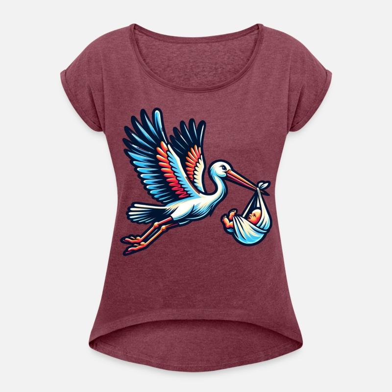 Stork Carrying Baby Illustration for New Parents