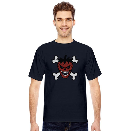 strawberry skull and crossbones vector 3 color