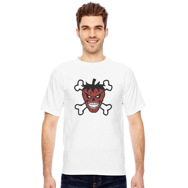 strawberry skull and crossbones vector 3 color