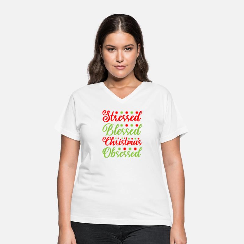 Stressed Blessed Christmas Obsessed Xmas Festive