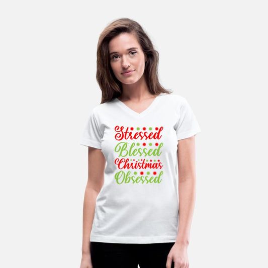 Stressed Blessed Christmas Obsessed Xmas Festive