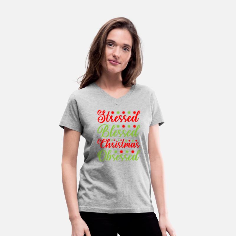 Stressed Blessed Christmas Obsessed Xmas Festive