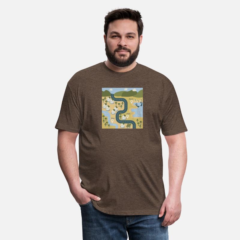 Stylish cartoon landscape map for vacation travel