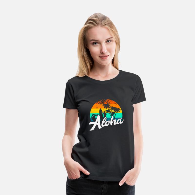 Surfing Hawaii Beach Retro Surfing Hawaiian Aloha