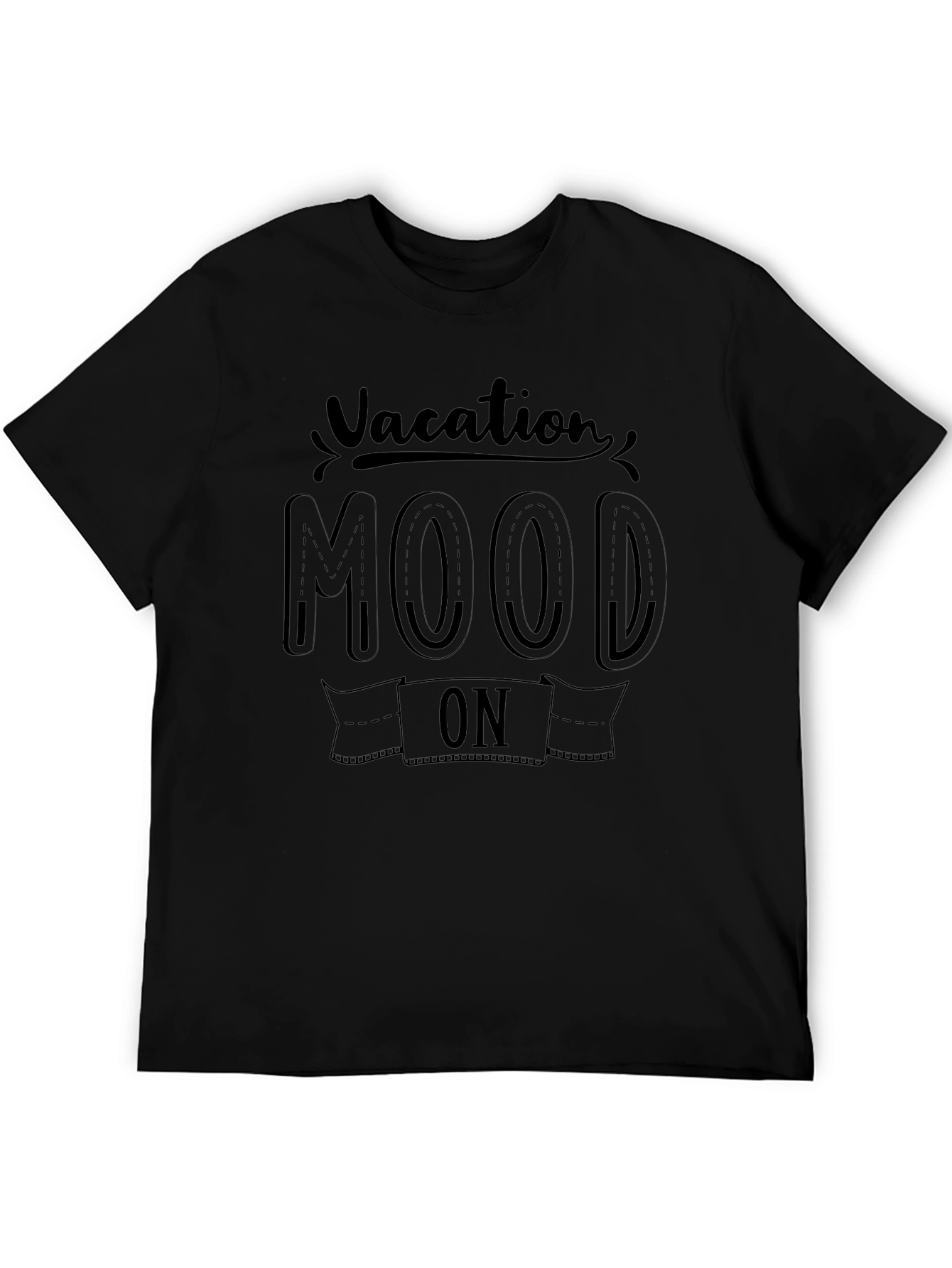 Vacation Mood On Black Graphic T-Shirt