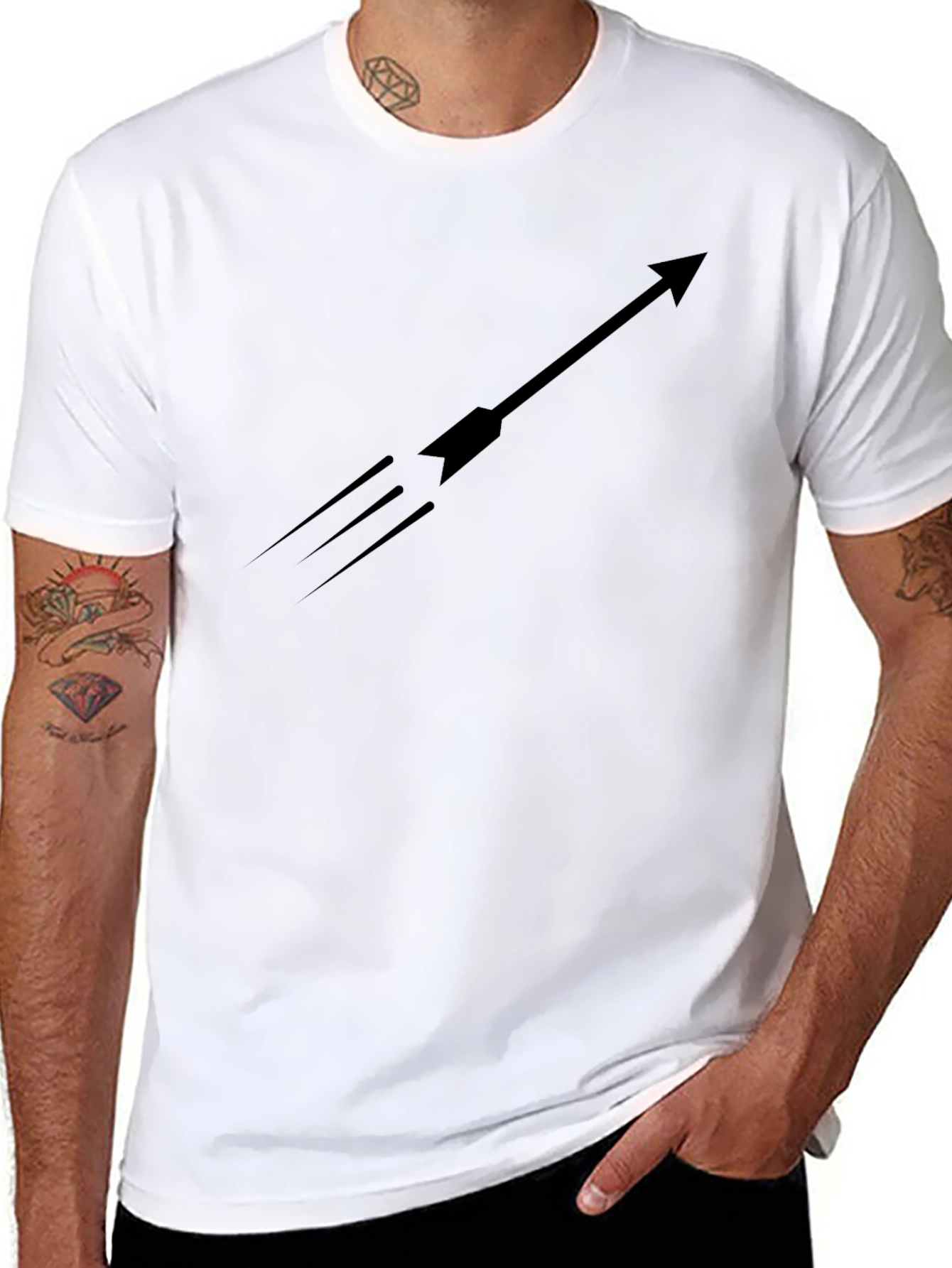 Black T-Shirt Arrow Graphic Tee