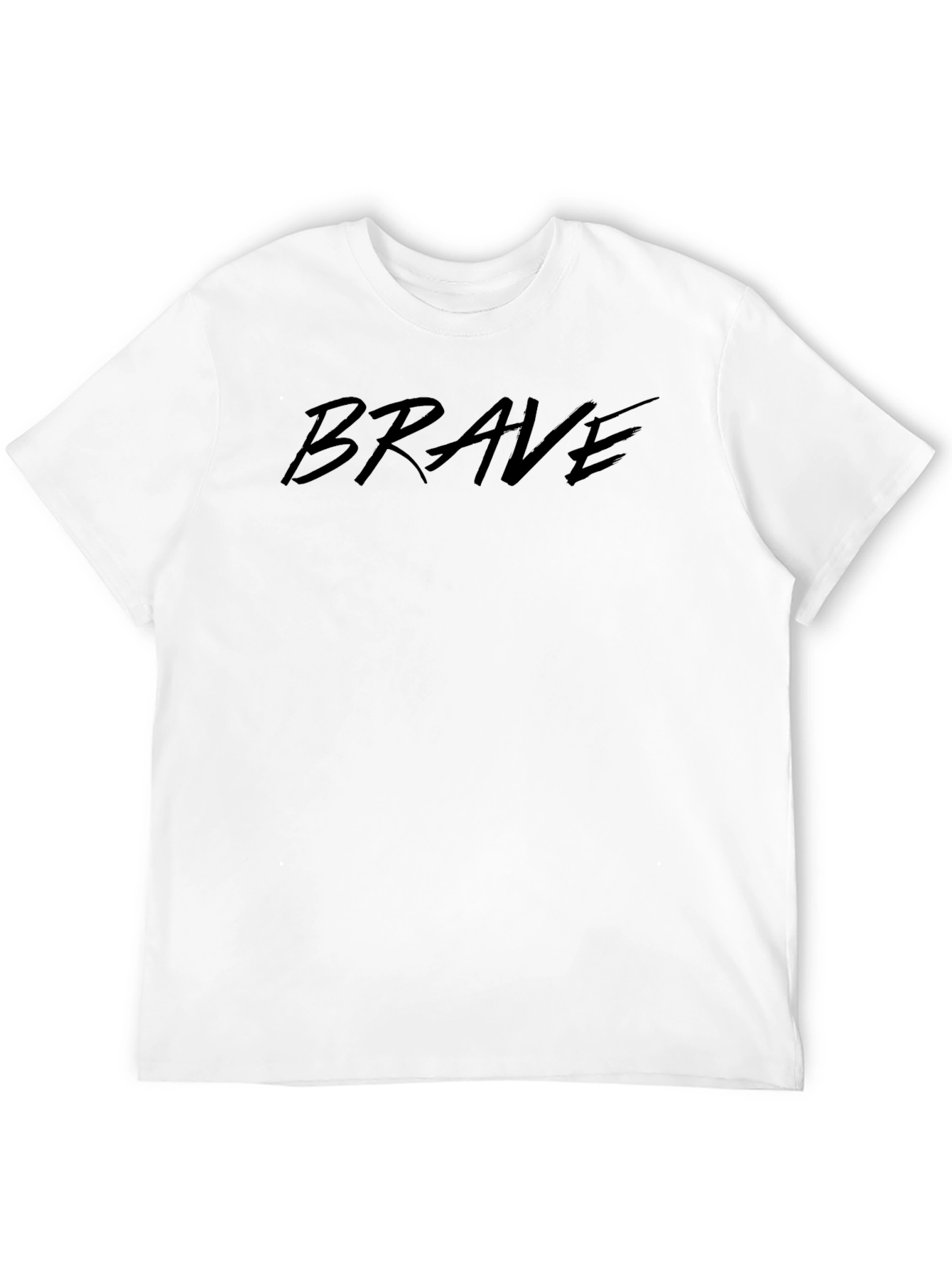 Mens Brave Graphic Print Black T-Shirt