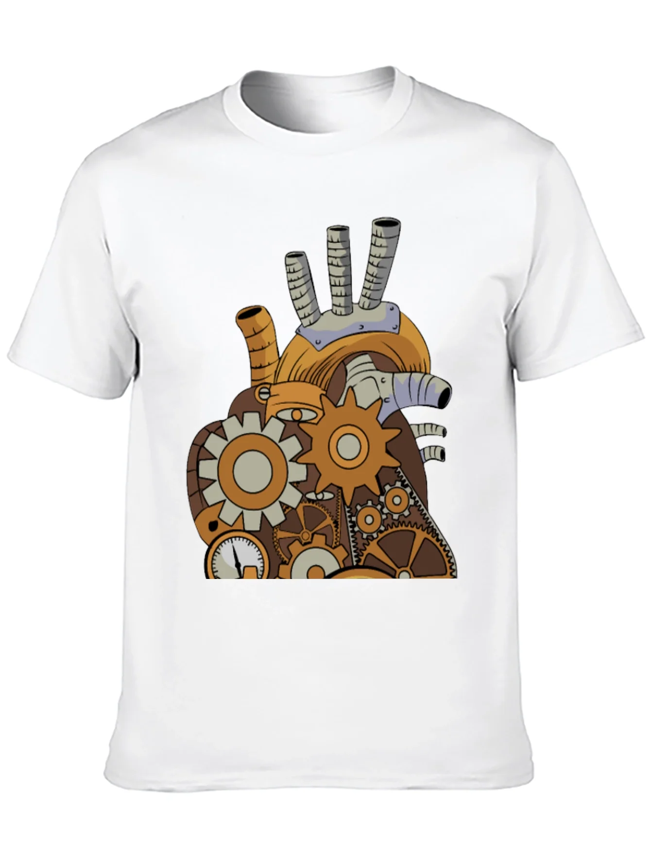 Steampunk Mechanical Heart Graphic Tee - Black