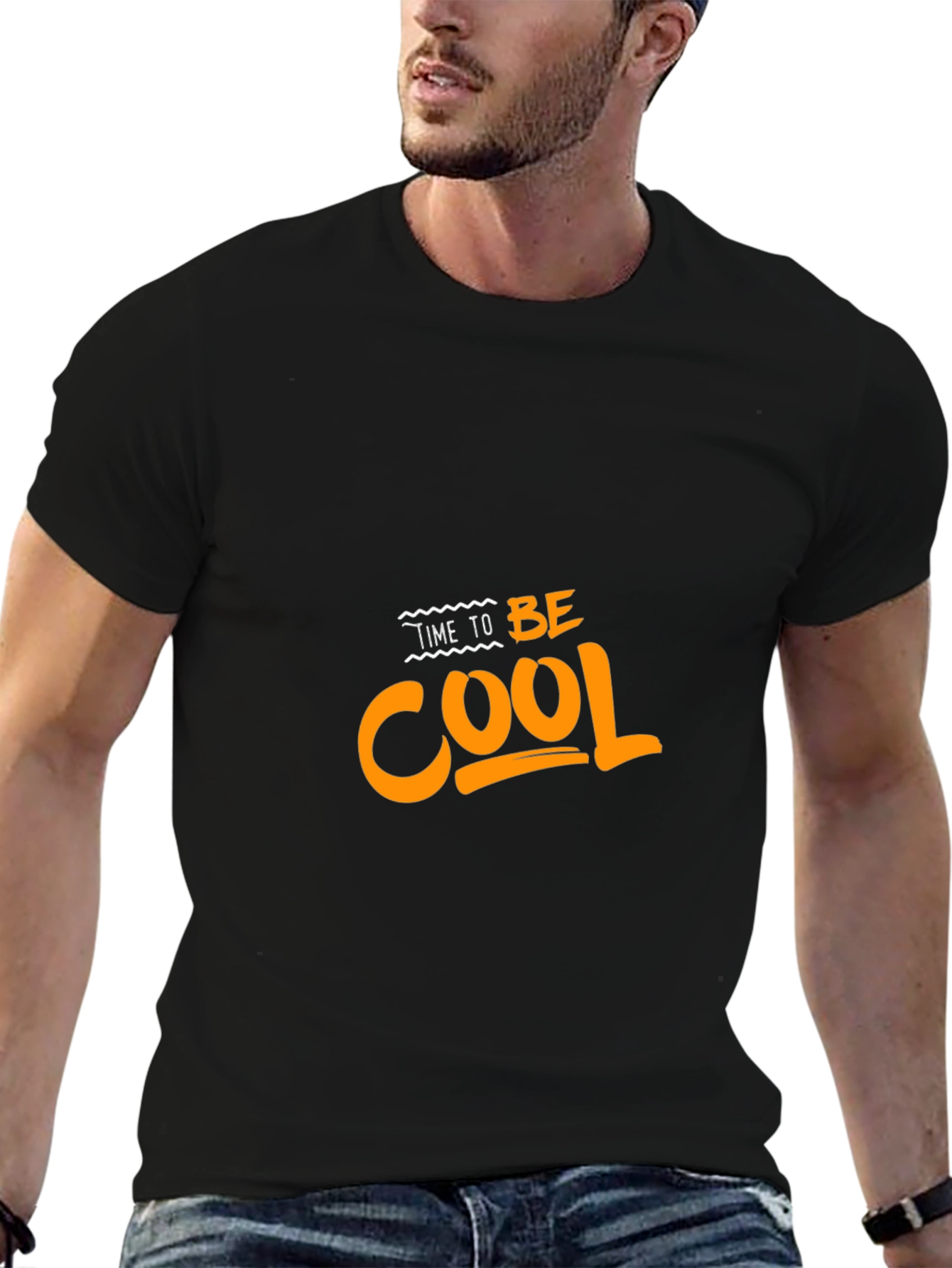 Time To Be Cool Black Graphic Tee