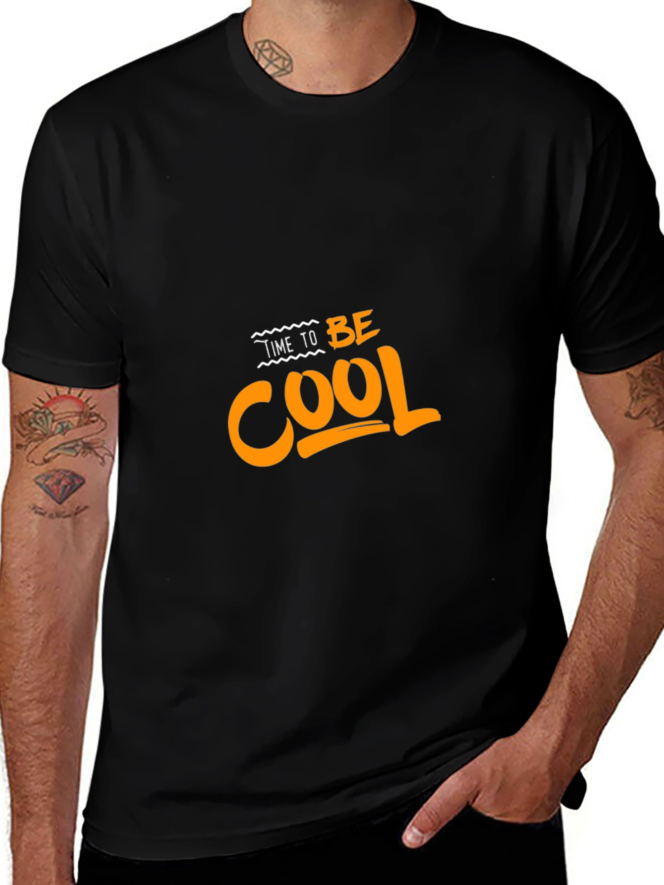 Time To Be Cool Black Graphic Tee