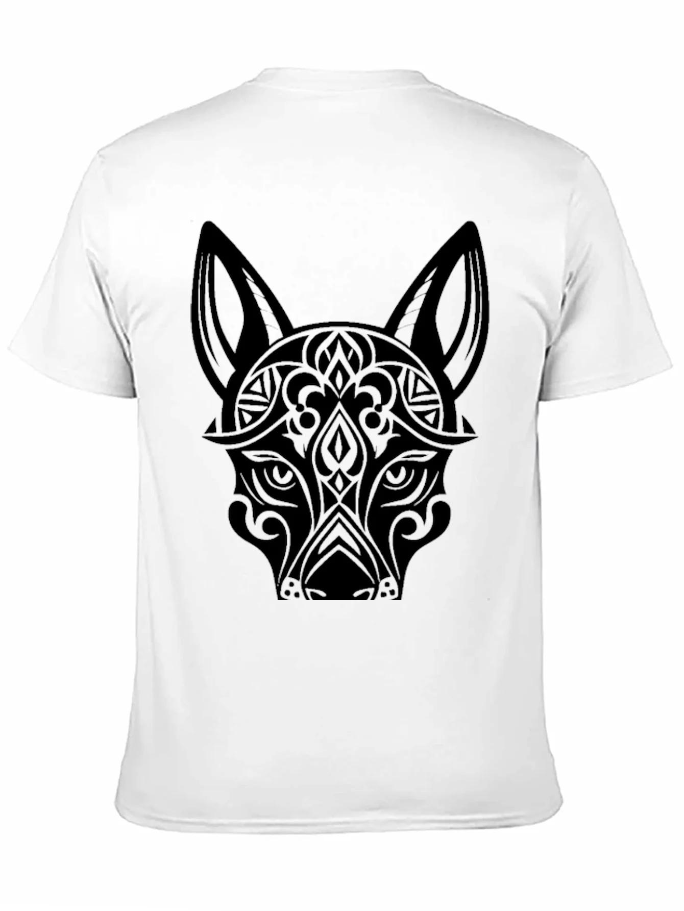 Tribal Wolf Graphic Tee - Mens Black T-Shirt