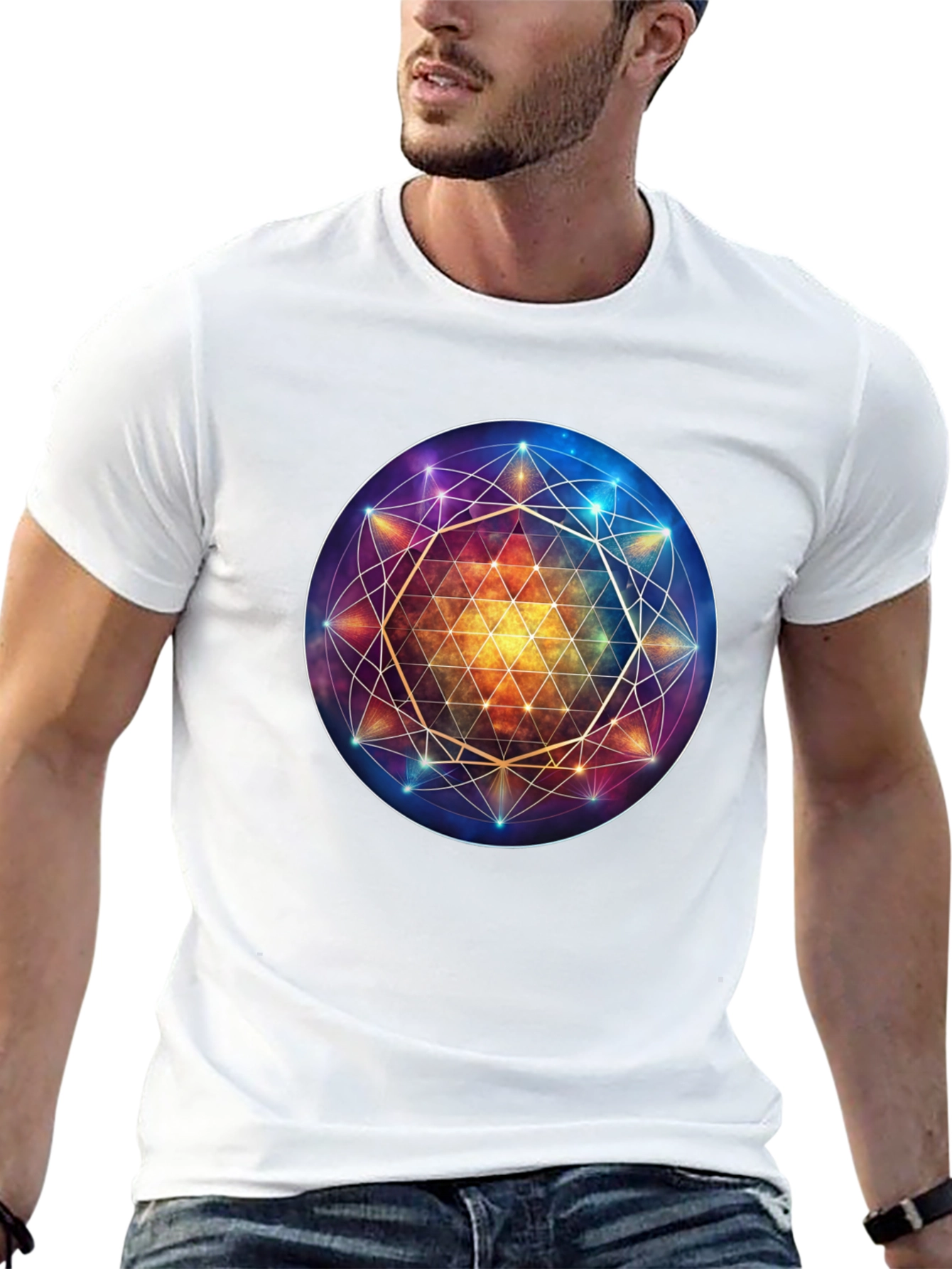 Metatrons Cube Graphic Tee - Sacred Geometry Design