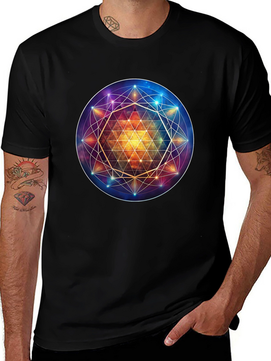 Metatrons Cube Graphic Tee - Sacred Geometry Design