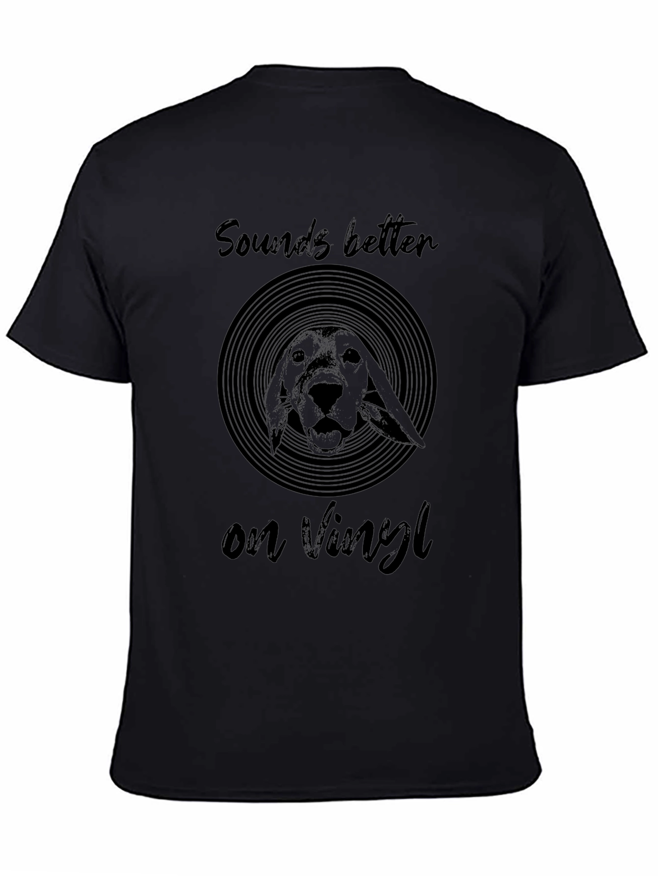 Sounds Better on Vinyl Dog Graphic T-Shirt
