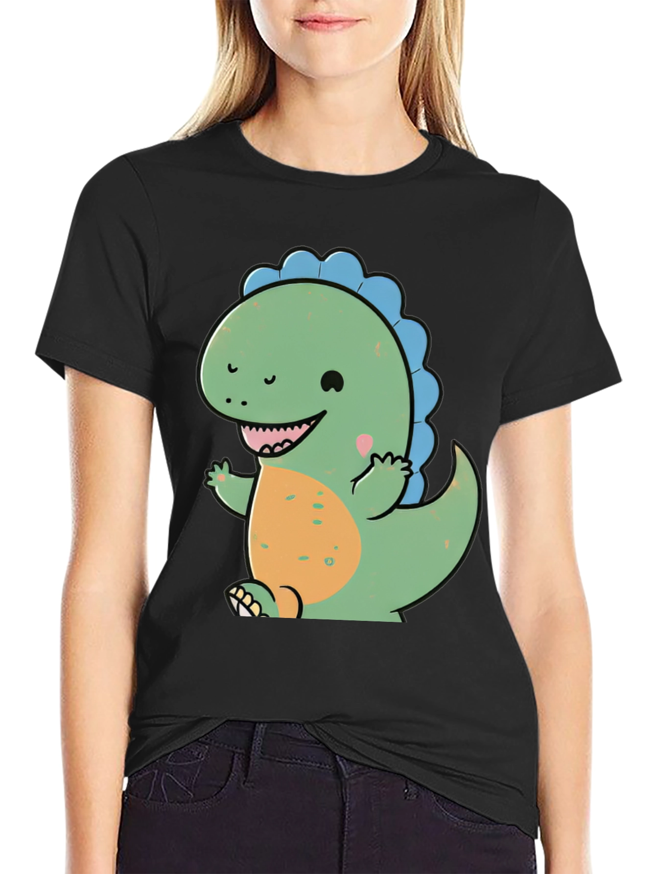 Cute Cartoon Dinosaur Graphic T-Shirt