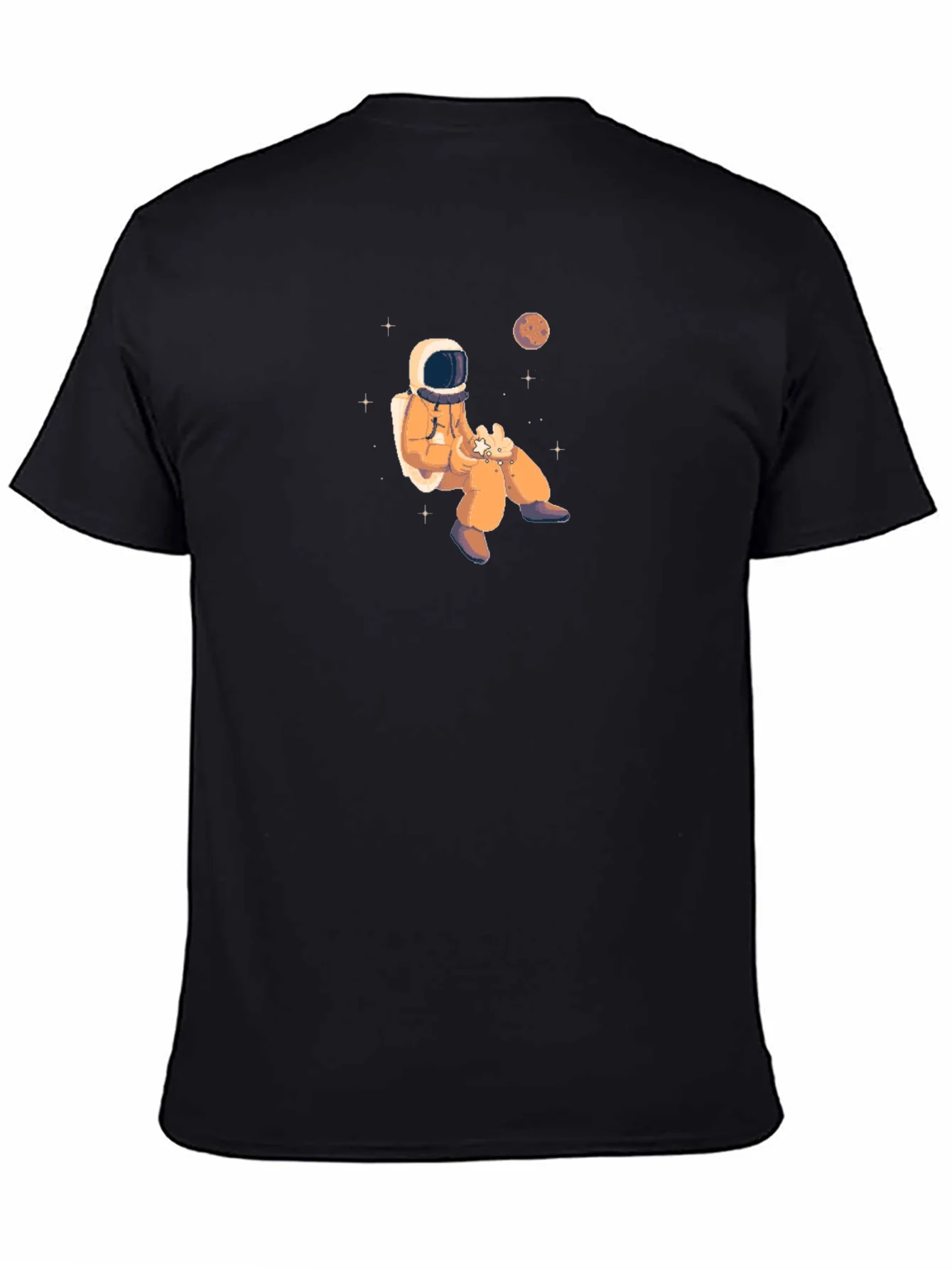 Astronaut in Space Black Graphic Tee