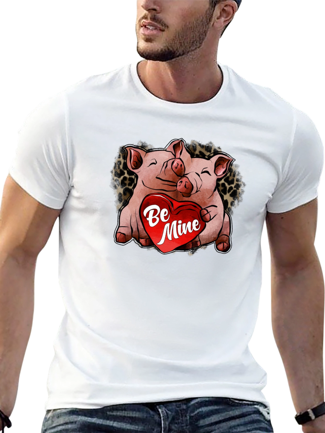 Cute Pig Valentines Day Graphic T-Shirt
