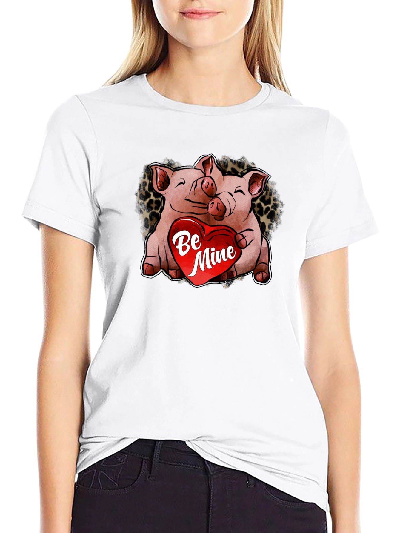Cute Pig Valentines Day Graphic T-Shirt