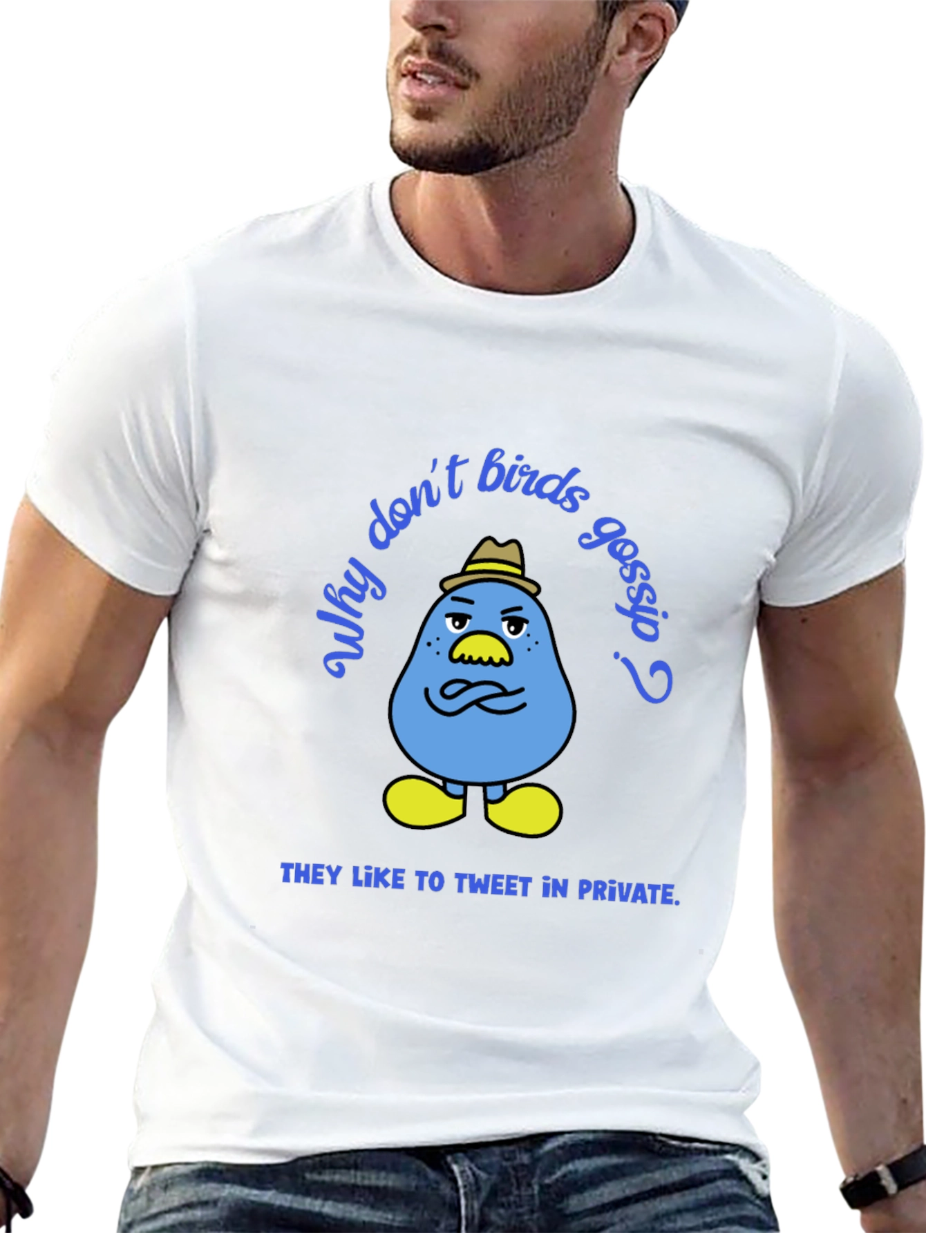 Funny Tweet in Private Bird Graphic T-Shirt