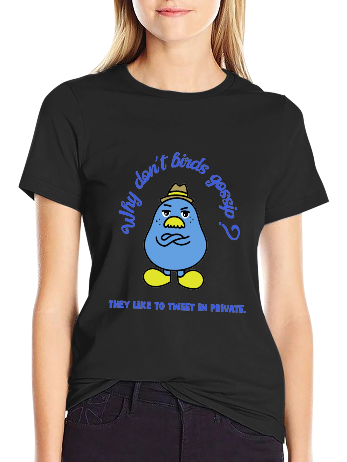 Funny Tweet in Private Bird Graphic T-Shirt