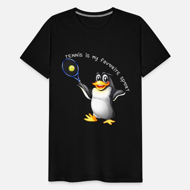 Tennis is my favorite sport(Penguin playing tennis