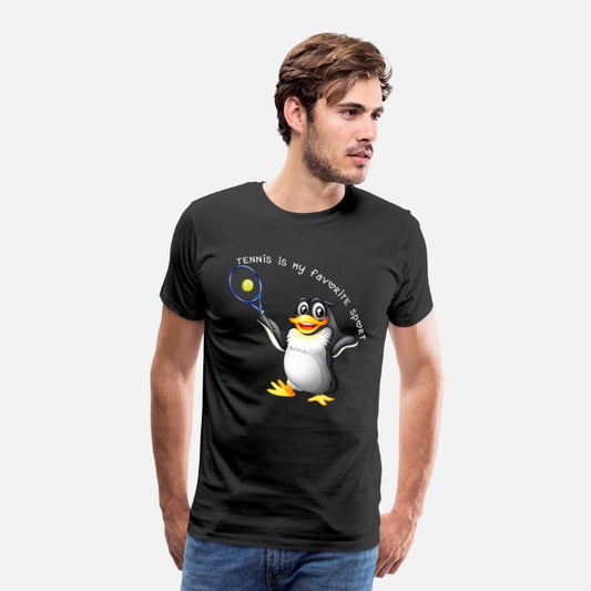 Tennis is my favorite sport(Penguin playing tennis