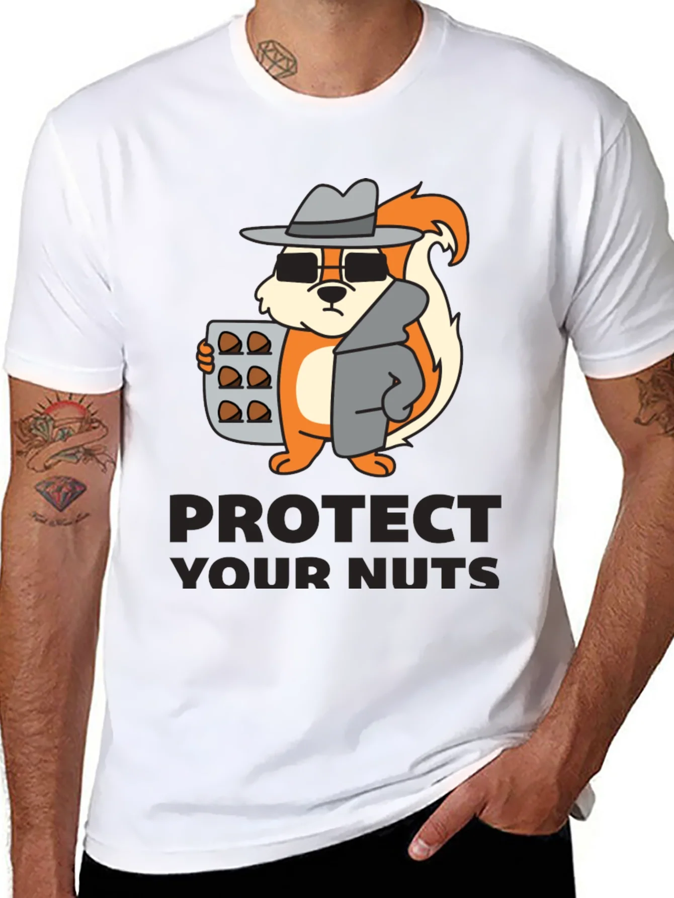 Protect Your Nuts Novelty Graphic Tee