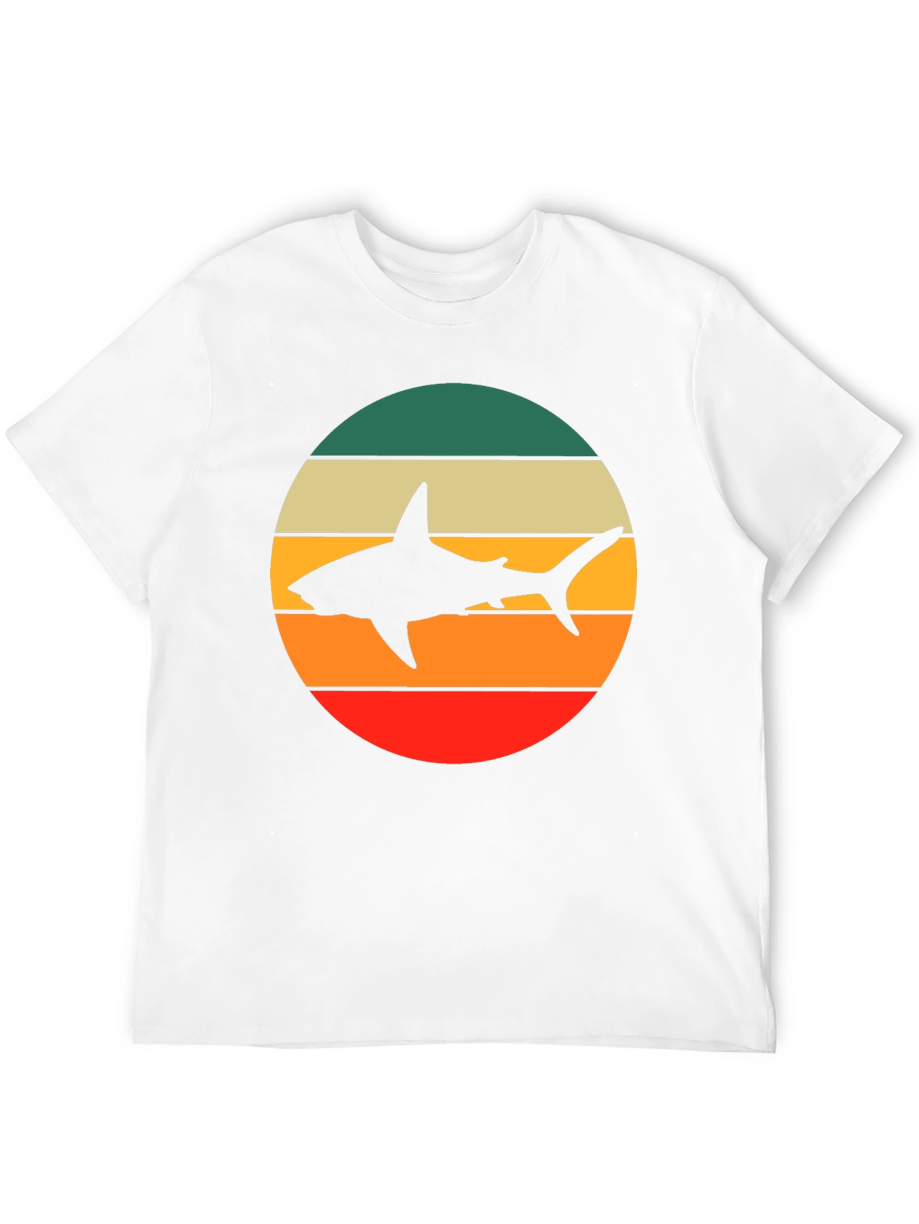 Retro Shark Graphic Tee - Mens Black T-Shirt