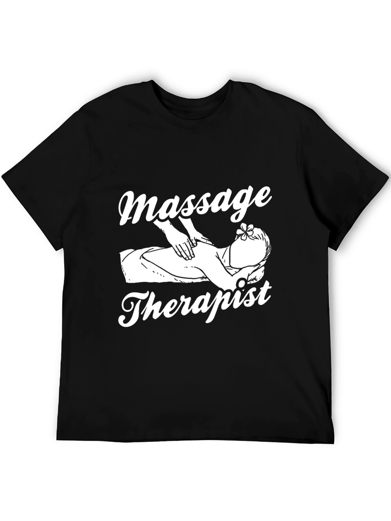 Massage Therapist Graphic T-Shirt Black Cotton Tee