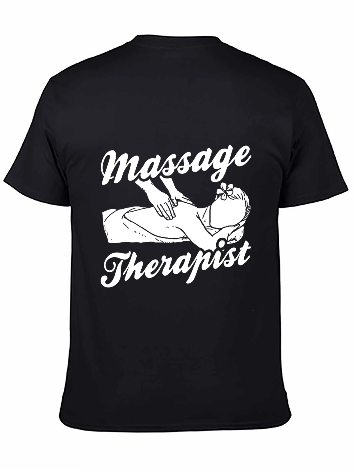 Massage Therapist Graphic T-Shirt Black Cotton Tee