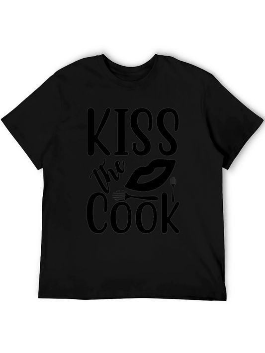 Kiss the Cook Graphic T-Shirt - Black