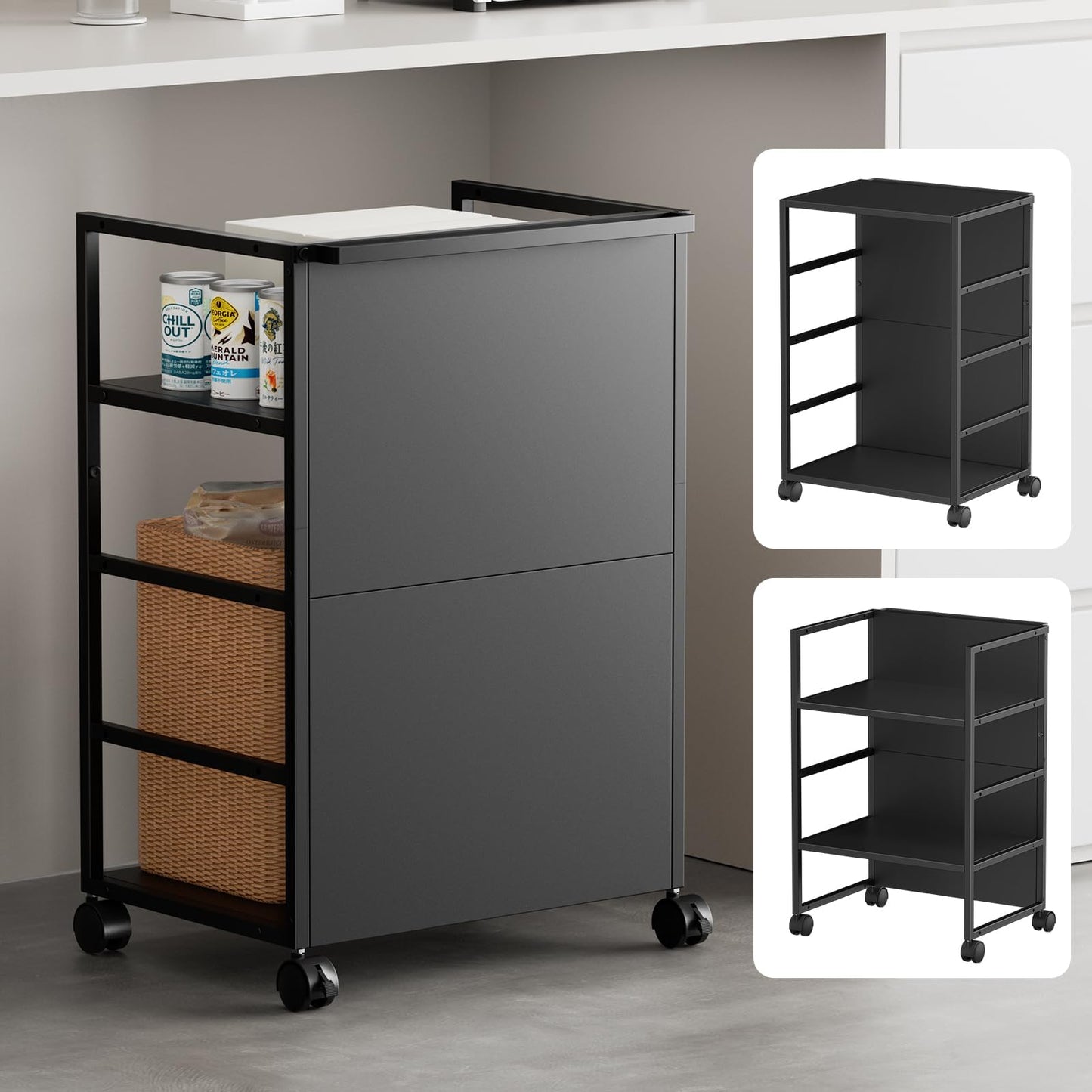 TTWO Hidden Wagon, Storage with Casters, W16.5 x D - Premium Quality