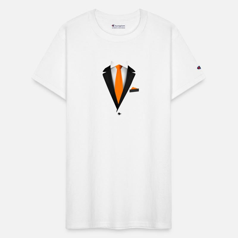 Tuxedo with a Orange Tie For Weddings And Special