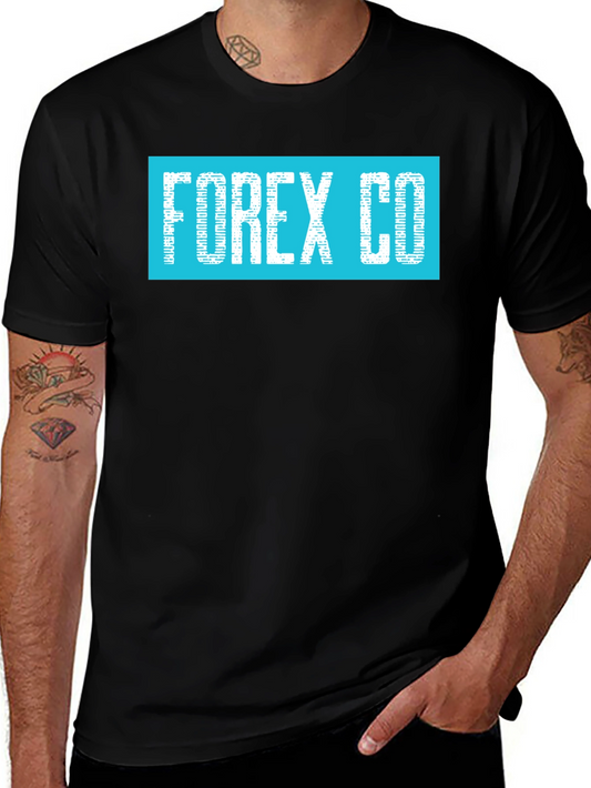 Forex Co. Graphic Print Mens Black T-Shirt
