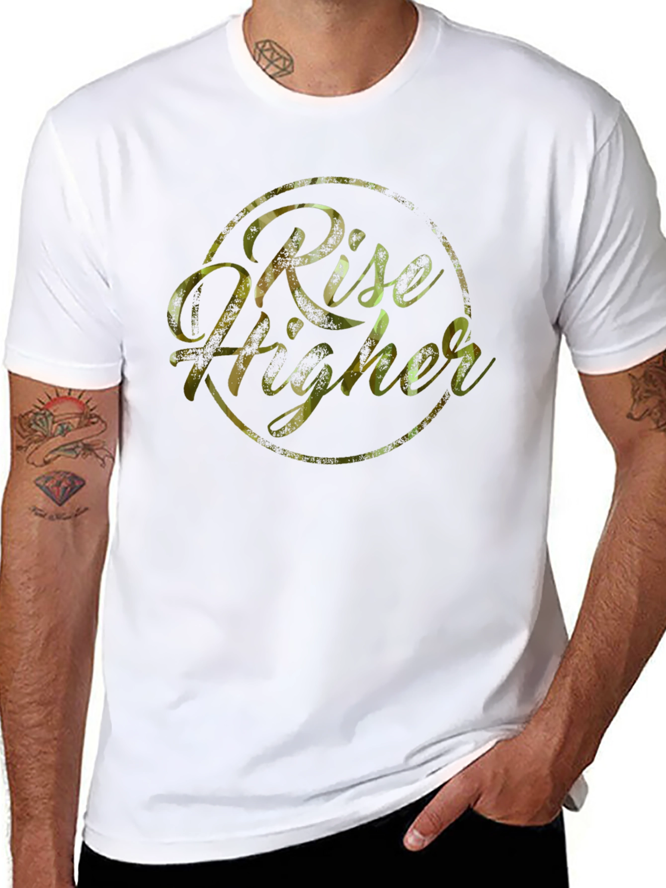 Rise Higher Graphic Print Black T-Shirt