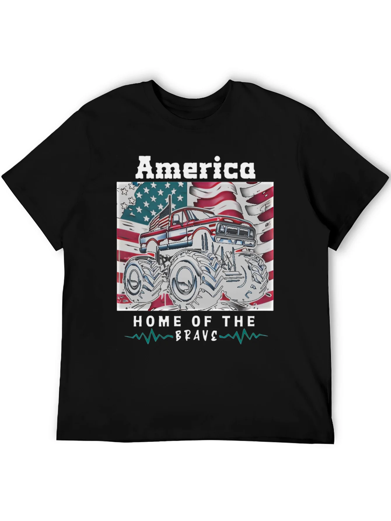 America Home of the Brave Monster Truck T-Shirt