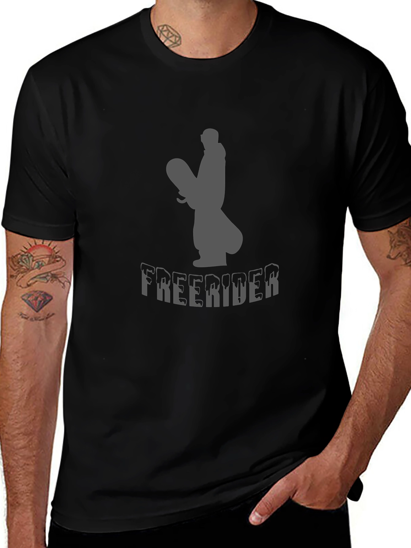 Freerider Graphic Tee - Black Cotton T-Shirt