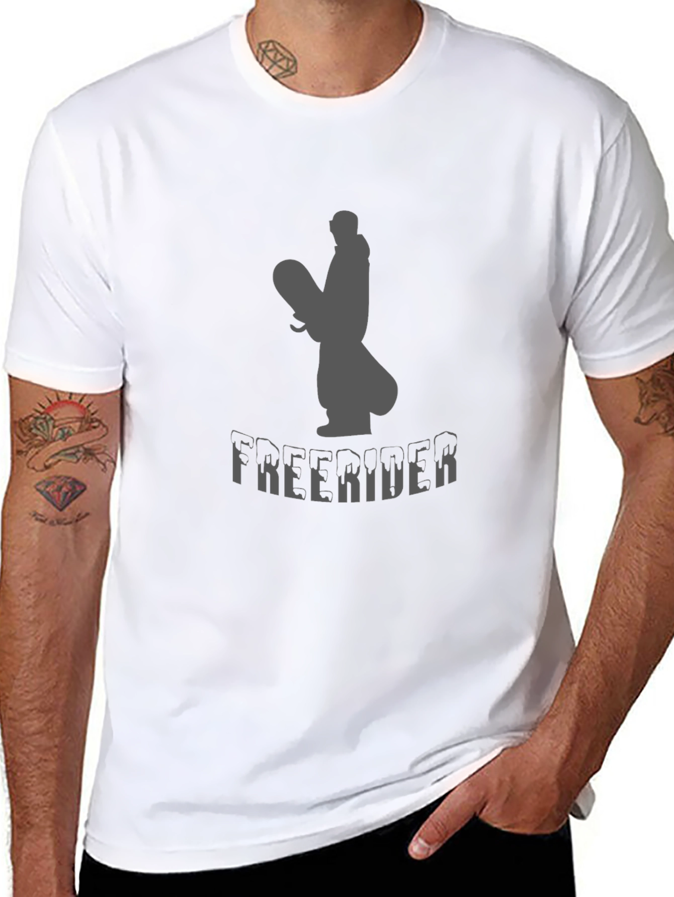 Freerider Graphic Tee - Black Cotton T-Shirt