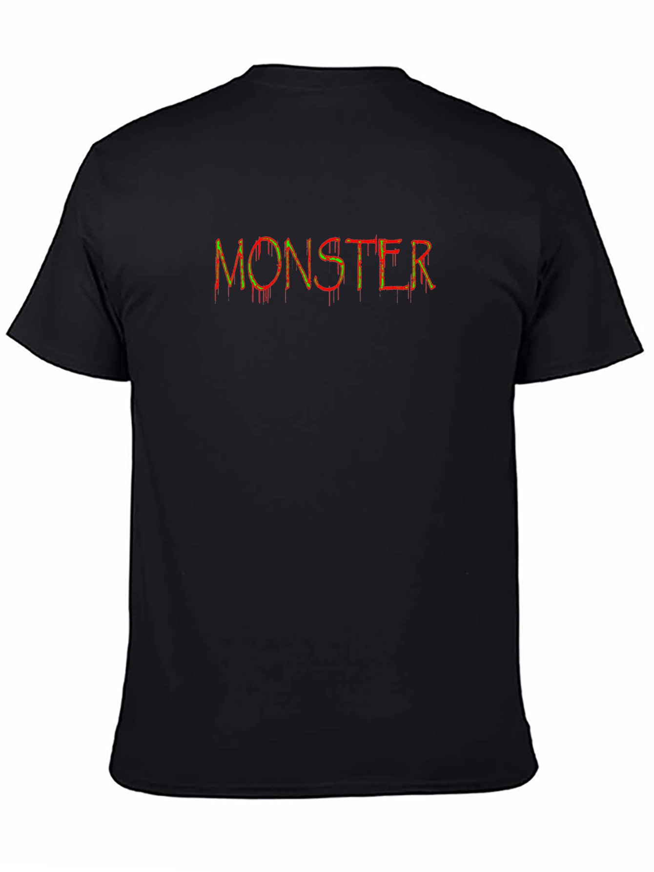 Monster Graphic Print Black Cotton T-Shirt