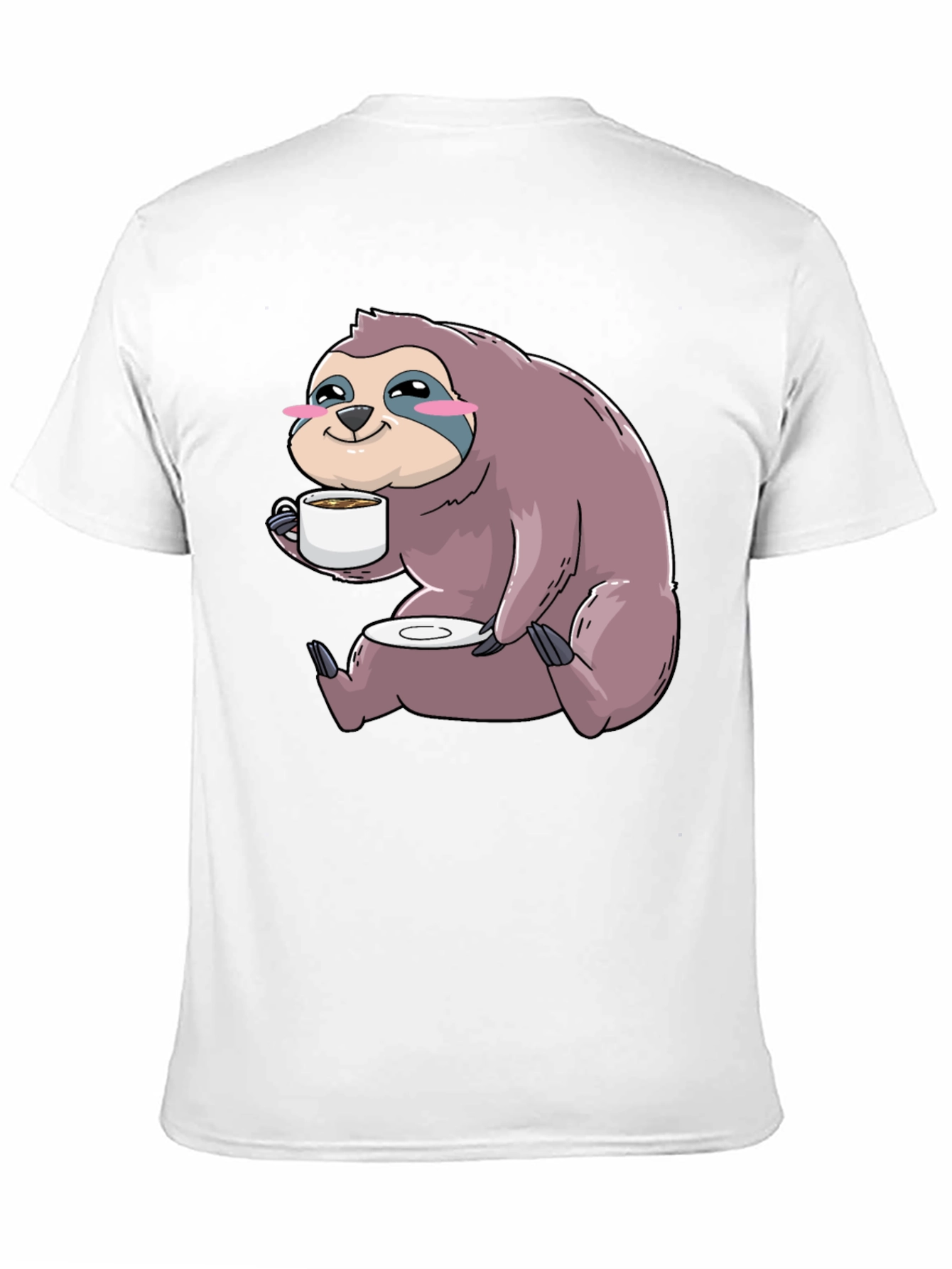 Sloth Coffee T-Shirt - Cute Cartoon Sloth Drinking Coffee