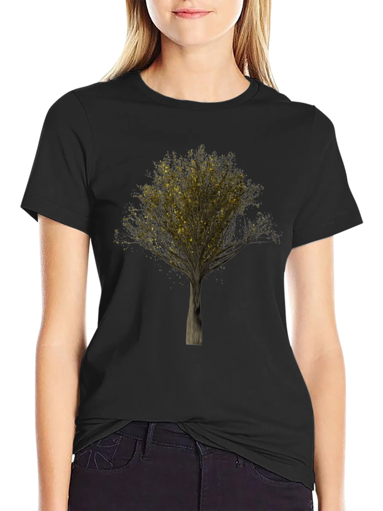 Golden Tree Black T-Shirt