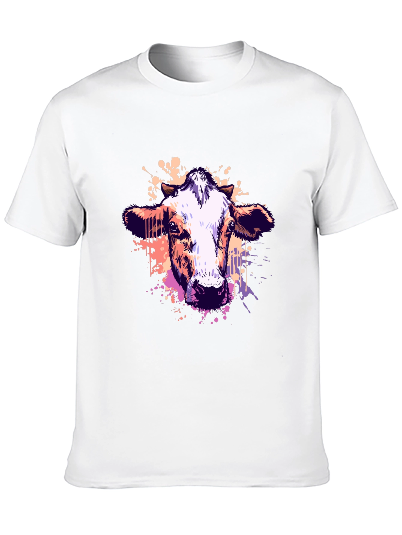 Cow Graphic Tee - Modern Art Animal Print