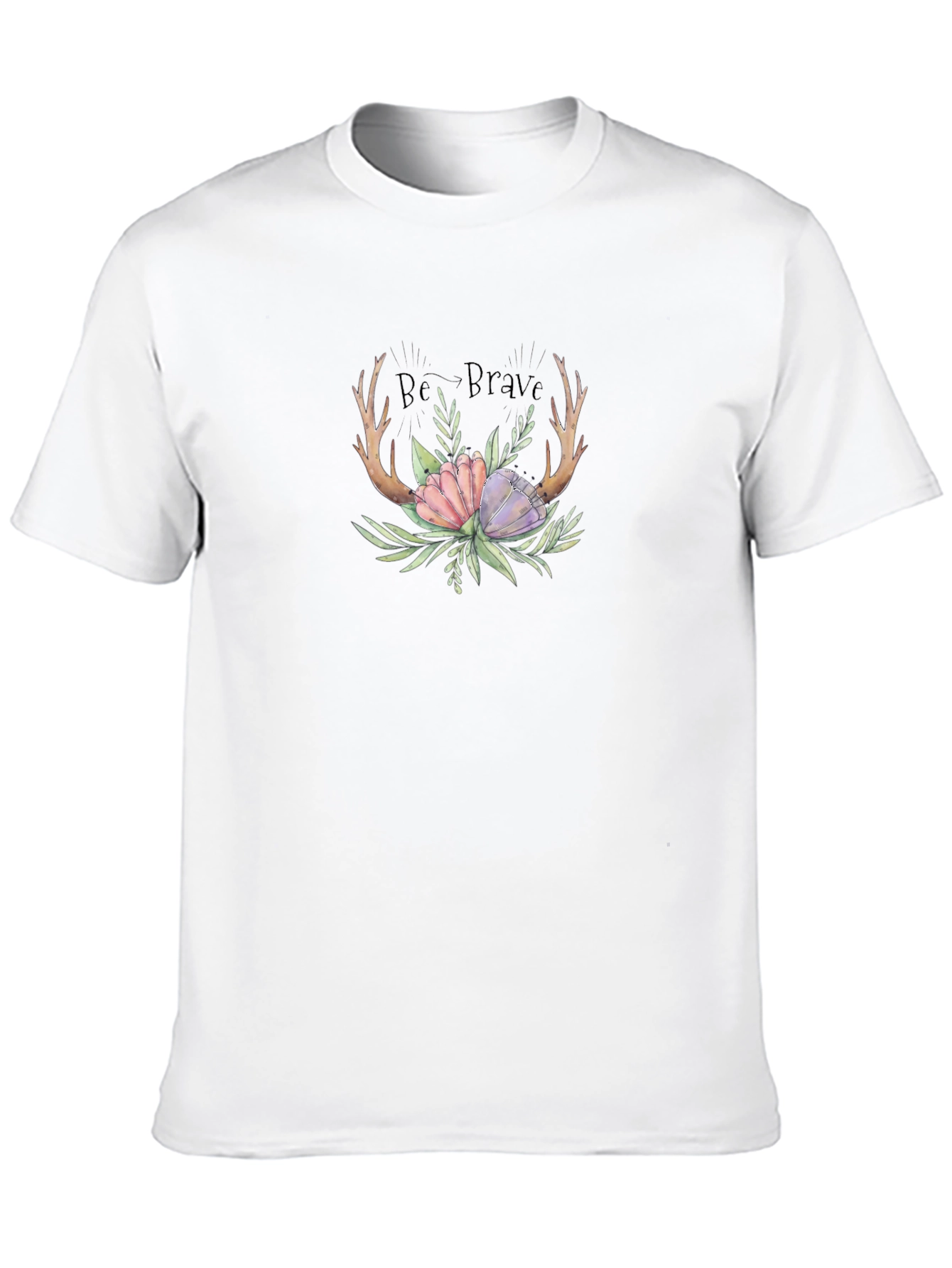 Be Brave Floral Antler Graphic Tee