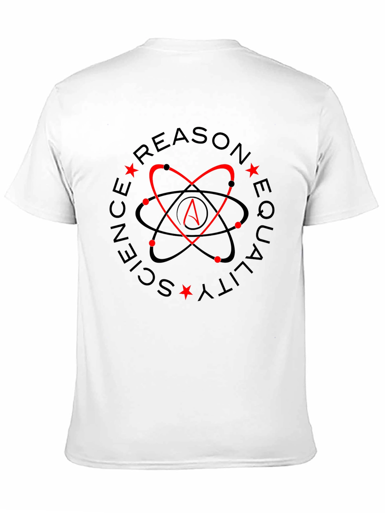 Atheist Heart Atom Symbol Black T-Shirt