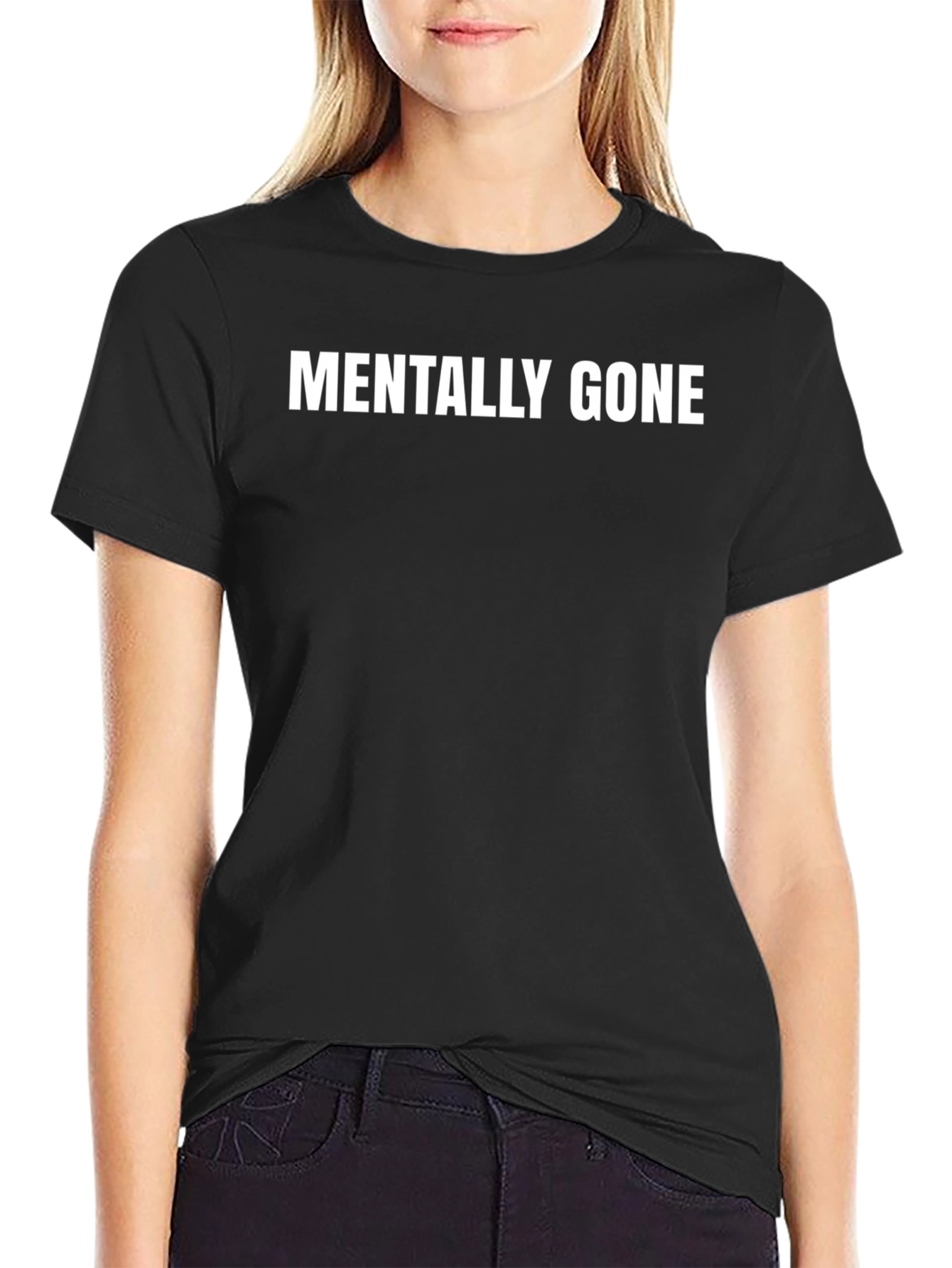 Mens Mentally Gone Black T-Shirt