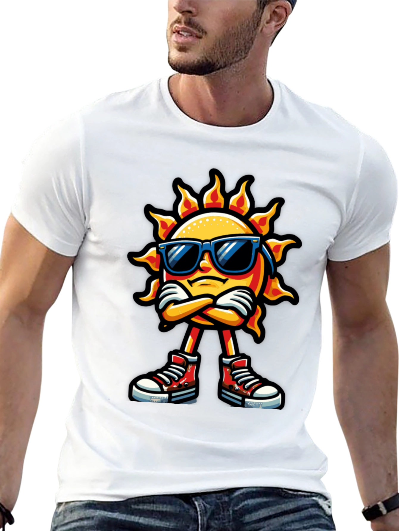 Cool Sun Cartoon Graphic T-Shirt
