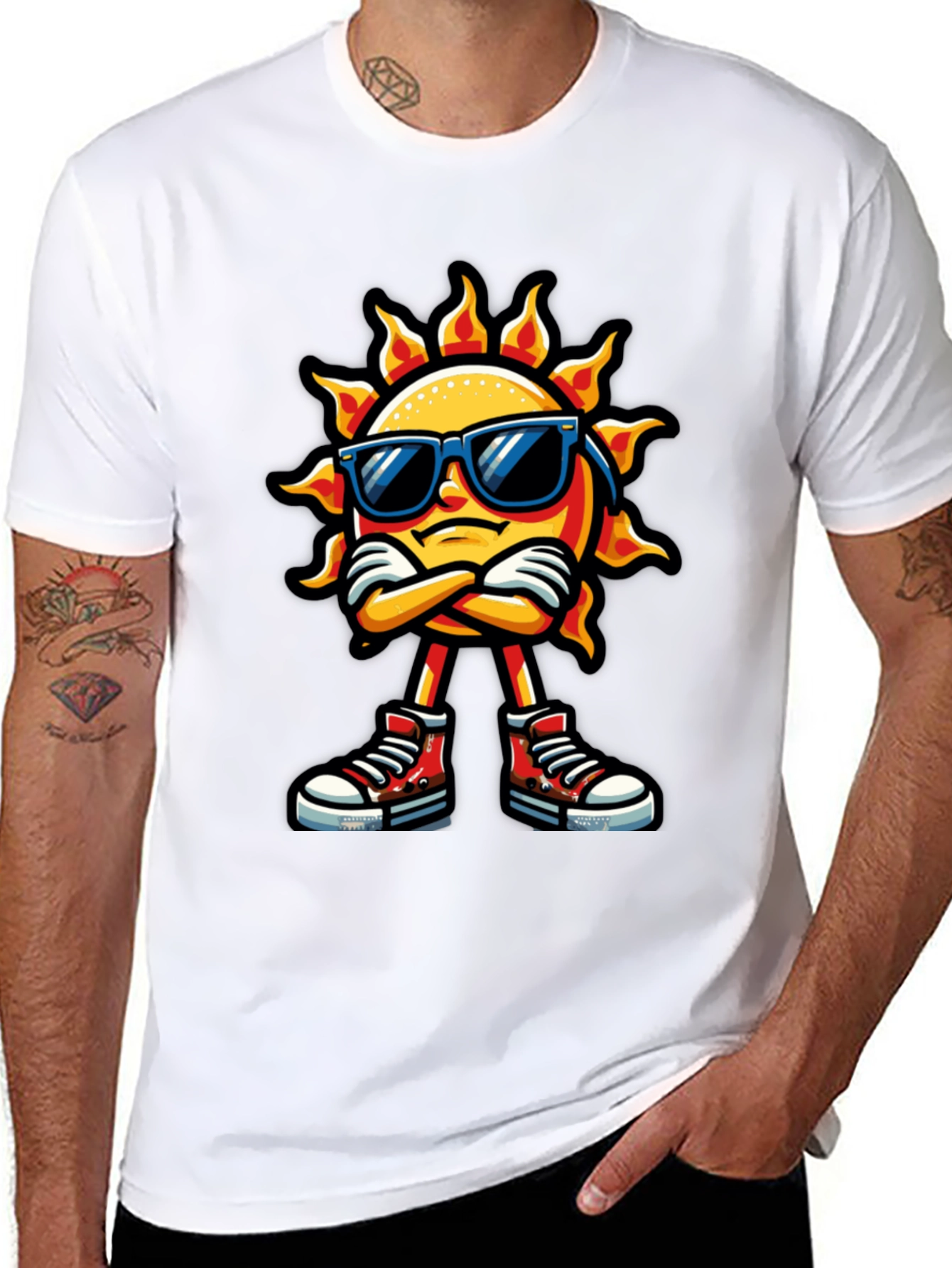 Cool Sun Cartoon Graphic T-Shirt