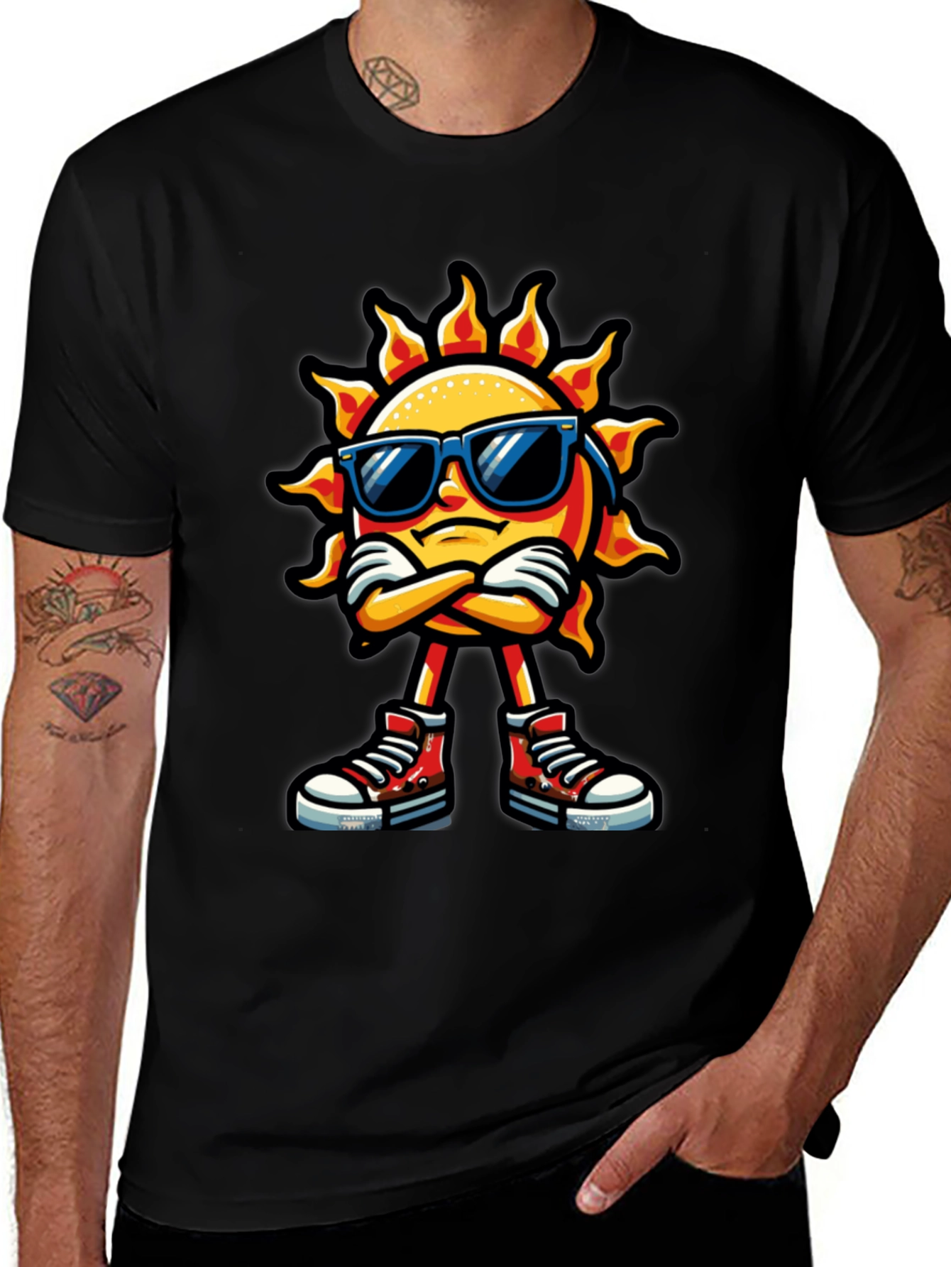 Cool Sun Cartoon Graphic T-Shirt
